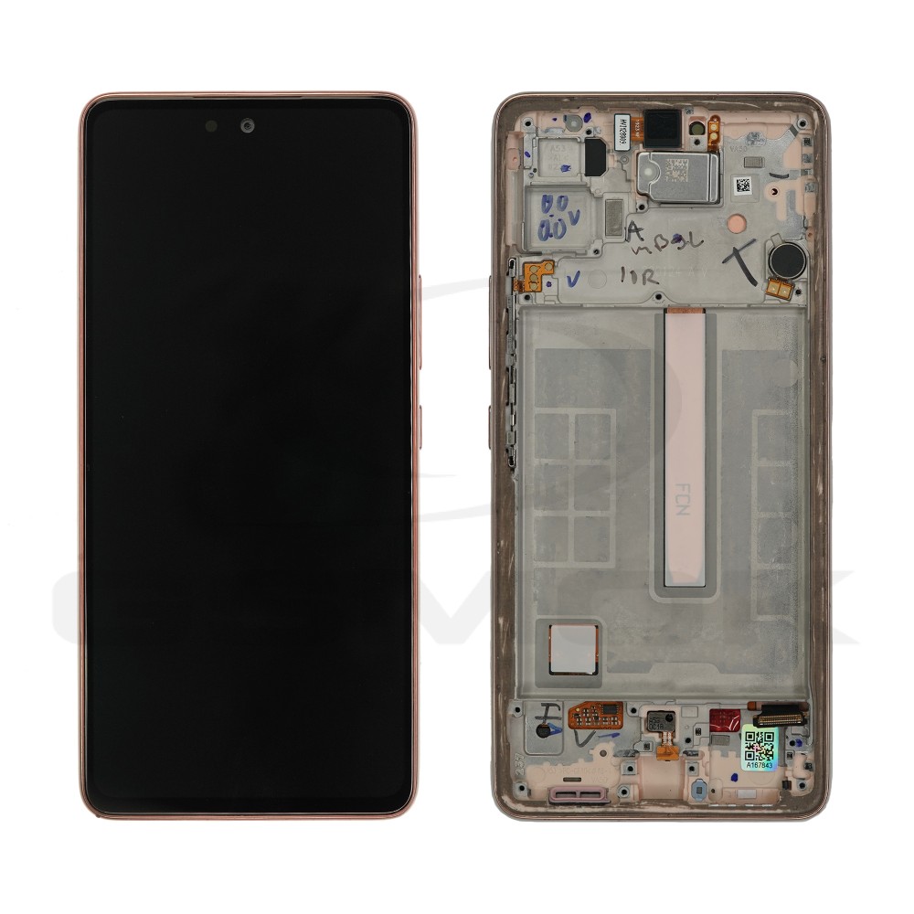 WYŚWIETLACZ LCD + PANEL DOTYKOWY KOMPLET SAMSUNG A536 GALAXY A53 Z RAMKĄ POMARAŃCZOWY PULLED GRADE B