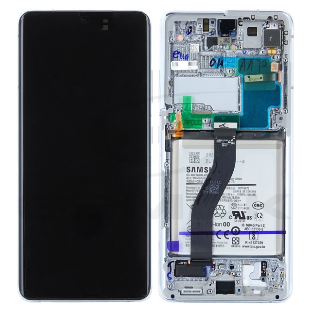 WYŚWIETLACZ LCD DO SAMSUNG G998 GALAXY S21 ULTRA SREBRNY Z RAMKĄ I BATERIĄ GH82-24589B GH82-24590B GH82-24591B GH82-24925B ORYGINAŁ SERVICE PACK