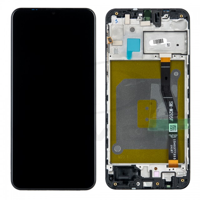 WYŚWIETLACZ LCD DO SAMSUNG M205 GALAXY M20 CZARNY Z RAMKĄ GH82-18724A GH82-18682A GH82-18743A ORYGINAŁ SERVICE PACK