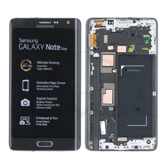 WYŚWIETLACZ LCD + PANEL DOTYKOWY KOMPLET SAMSUNG N915 GALAXY NOTE EDGE Z RAMKĄ CZARNY GH97-16636A ORYGINAŁ SERVICE PACK