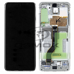WYŚWIETLACZ LCD DO SAMSUNG G985 G986 GALAXY S20 PLUS BIAŁY Z RAMKĄ GH82-22145B GH82-22134B GH82-31441B GH82-31442B GH82-31445B ORYGINAŁ SERVICE PACK