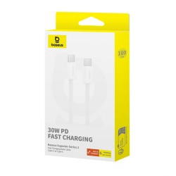 KABEL USB-C DO USB-C 30W 1M BASEUS SUPERIOR SERIES 2 BIAŁY