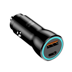 ŁADOWARKA SAMOCHODOWA BLUE STAR USB C + USB A QC3.0 PD AFC PPS 3A 25W CZARNA