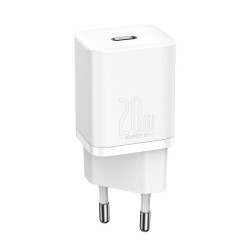 ŁADOWARKA SIECIOWA BASEUS SUPER SI 1C USB-C 20W QC PD CCSUP-B02 BIAŁA ŁADOWARKA SIECIOWA BASEUS SUPER SI 1C USB-C 20W QC PD CCSUP-B02 BIAŁA
