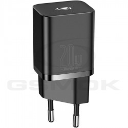 ŁADOWARKA SIECIOWA BASEUS USB-C 20W QC PD + KABEL USB-C LIGHTNING 1M TZCCSUP-B01 CZARNA ŁADOWARKA SIECIOWA BASEUS USB-C 20W QC PD + KABEL USB-C LIGHTNING 1M TZCCSUP-B01 CZARNA