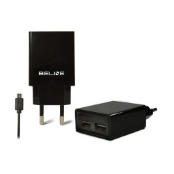 ŁADOWARKA SIECIOWA BELINE 2XUSB + KABEL MICRO USB 2A CZARNA ŁADOWARKA SIECIOWA BELINE 2XUSB + KABEL MICRO USB 2A CZARNA