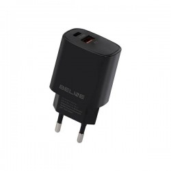 ŁADOWARKA SIECIOWA BELINE USB USB-C 20W PD 3.0 QC 3.0 CZARNA ŁADOWARKA SIECIOWA BELINE USB USB-C 20W PD 3.0 QC 3.0 CZARNA