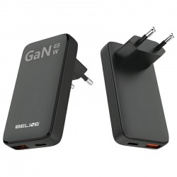 ŁADOWARKA SIECIOWA BELINE USB USB-C 65W PD 3.0 QC 3.0 CZARNA ŁADOWARKA SIECIOWA BELINE USB USB-C 65W PD 3.0 QC 3.0 CZARNA