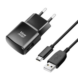 ŁADOWARKA SIECIOWA BLUE STAR USB A 2A 10W + KABEL USB A DO MICRO USB TFK-TC-1100B CZARNA ŁADOWARKA SIECIOWA BLUE STAR USB A 2A 10W + KABEL USB A DO MICRO USB TFK-TC-1100B CZARNA