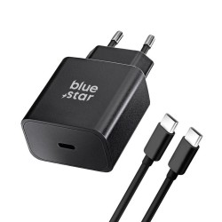 ŁADOWARKA SIECIOWA BLUE STAR USB C QC4.0 PD 3A 25W + KABEL USB C DO USB C TFB-TC-25WPD CZARNA ŁADOWARKA SIECIOWA BLUE STAR USB C QC4.0 PD 3A 25W + KABEL USB C DO USB C TFB-TC-25WPD CZARNA