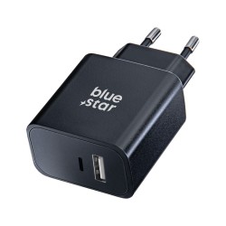 ŁADOWARKA SIECIOWA BLUE STAR USB C + USB A QC4.0 PD 3A 25W TFB-TC-25WPD CZARNA ŁADOWARKA SIECIOWA BLUE STAR USB C + USB A QC4.0 PD 3A 25W TFB-TC-25WPD CZARNA