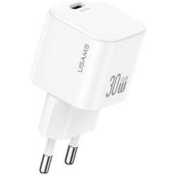 ŁADOWARKA SIECIOWA USAMS JO SERIES CC262 USB-C + KABEL USB-C DO USB-C 30W 1M BIAŁY