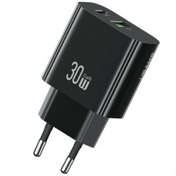 ŁADOWARKA SIECIOWA USB-A USB-C USAMS CC316 T65 30W CZARNA
