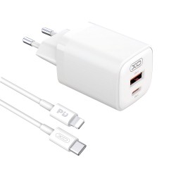 ŁADOWARKA SIECIOWA XO L96 18W QC USB-C + KABEL USB-C DO LIGHTNING BIAŁA