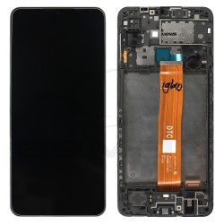 OUTLET WYŚWIETLACZ LCD DO SAMSUNG A125 GALAXY A12 CZARNY Z RAMKĄ GH96-14116A GH82-24490A GH82-24491A ORYGINAŁ SERVICE PACK
