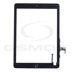 PANEL DOTYKOWY IPAD 5 / AIR 2017 (A1822, A1823) CZARNY Z TAŚMĄ KLEJĄCĄ I PRZYCISKIEM HOME