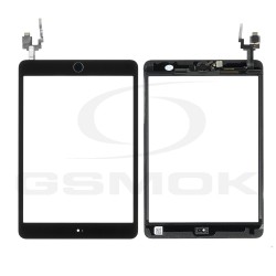 PANEL DOTYKOWY IPAD MINI 3 (A1599, A1600) CZARNY Z UKŁADEM IC, TAŚMĄ KLEJĄCĄ I PRZYCISKIEM HOME