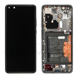 WYŚWIETLACZ LCD DO HUAWEI P40 PRO PLUS Z RAMKĄ I BATERIĄ CZARNY 02353RVJ ORYGINAŁ SERVICE PACK