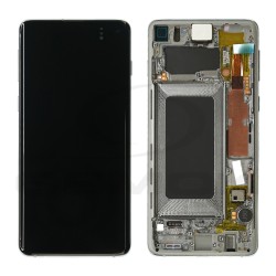 WYŚWIETLACZ LCD DO SAMSUNG G973 GALAXY S10 BIAŁY Z RAMKĄ GH82-18850B GH82-18835B GH82-18860B ORYGINAŁ SERVICE PACK