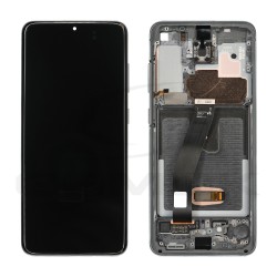 WYŚWIETLACZ LCD DO SAMSUNG G980 G981 GALAXY S20 SZARY Z RAMKĄ BEZ KAMERY GH82-22586A GH82-31434A GH82-31433A GH82-31432A ORYGINAŁ SERVICE PACK