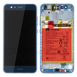 WYŚWIETLACZ LCD DO HUAWEI P10 LITE WAS-LX1A Z RAMKĄ I BATERIĄ NIEBIESKI 02351ERX 02351FSL ORYGINAŁ SERVICE PACK