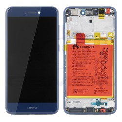 WYŚWIETLACZ LCD DO HUAWEI P8 LITE 2017 / P9 LITE 2017 Z RAMKĄ I BATERIĄ NIEBIESKI 02351VBV, 02351EXQ, 02351EXP, 02351MPN, 02351EUV ORYGINAŁ SERVICE PACK
