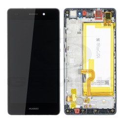 WYŚWIETLACZ LCD DO HUAWEI P8 LITE Z RAMKĄ I BATERIĄ CZARNY 02350KCW ORYGINAŁ SERVICE PACK