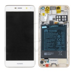 WYŚWIETLACZ LCD DO HUAWEI Y6 2017 Z RAMKĄ I BATERIĄ BIAŁY 02351DME ORYGINAŁ SERVICE PACK