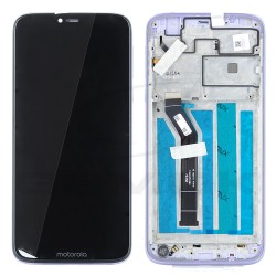 WYŚWIETLACZ LCD DO MOTOROLA MOTO G7 POWER XT1955 Z RAMKĄ FIOLETOWY 5D68C13603 5D68C13603PW ORYGINAŁ SERVICE PACK