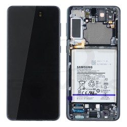 WYŚWIETLACZ LCD DO SAMSUNG G996 GALAXY S21 PLUS CZARNY Z RAMKĄ I BATERIĄ GH82-24744A GH82-24555A  ORYGINAŁ SERVICE PACK