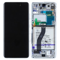 WYŚWIETLACZ LCD DO SAMSUNG G998 GALAXY S21 ULTRA SREBRNY Z RAMKĄ I BATERIĄ GH82-24589B GH82-24590B GH82-24591B GH82-24925B ORYGINAŁ SERVICE PACK