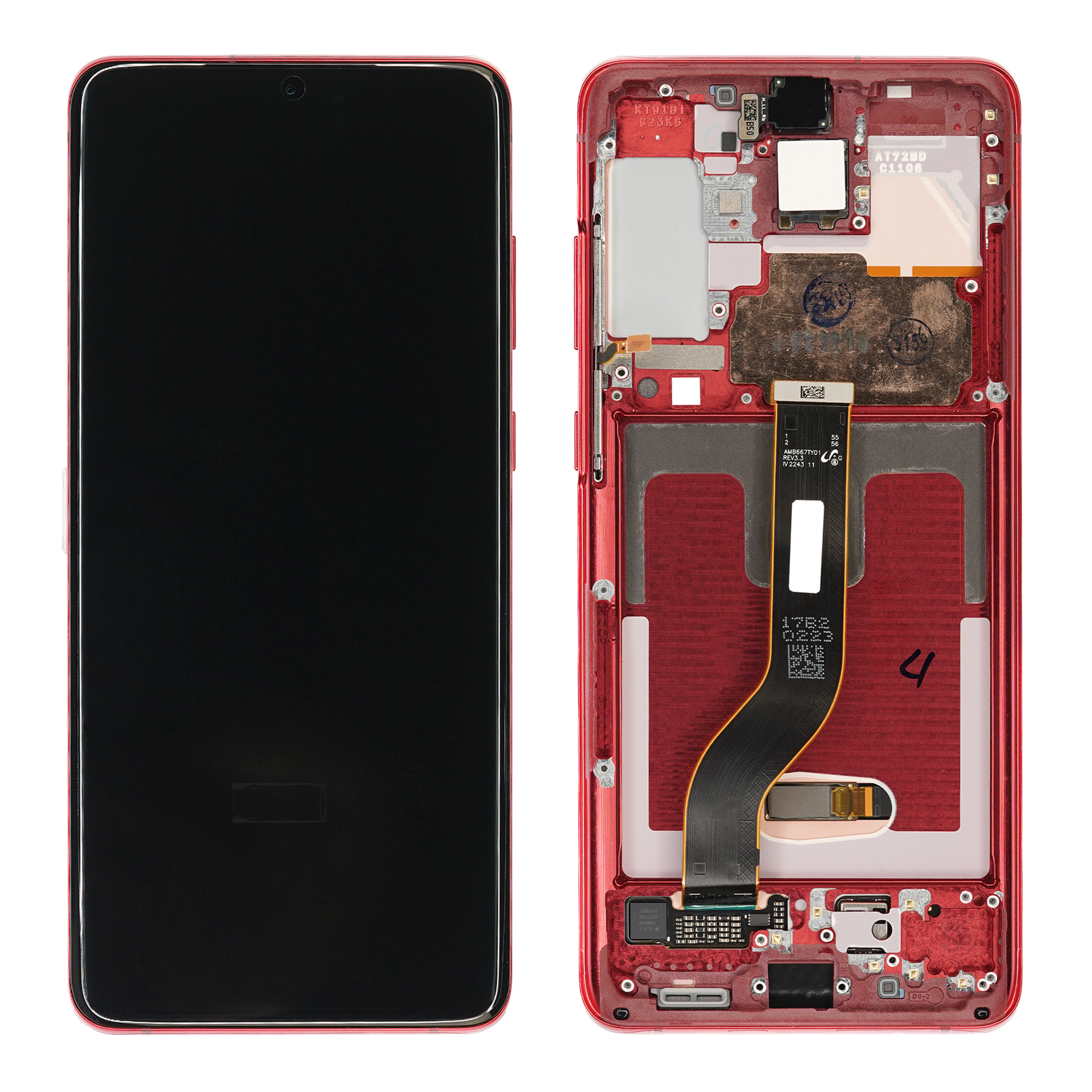 WYŚWIETLACZ LCD DO SAMSUNG G985 G986 GALAXY S20 PLUS CZERWONY Z RAMKĄ GH82-31441G GH82-22134G GH82-22145G GH82-31442G ORYGINAŁ SERVICE PACK