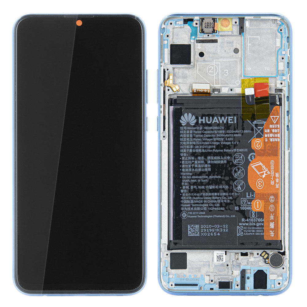 WYŚWIETLACZ LCD DO HUAWEI HONOR 10 LITE Z RAMKĄ I BATERIĄ NIEBIESKI 02352HUV ORYGINAŁ SERVICE PACK