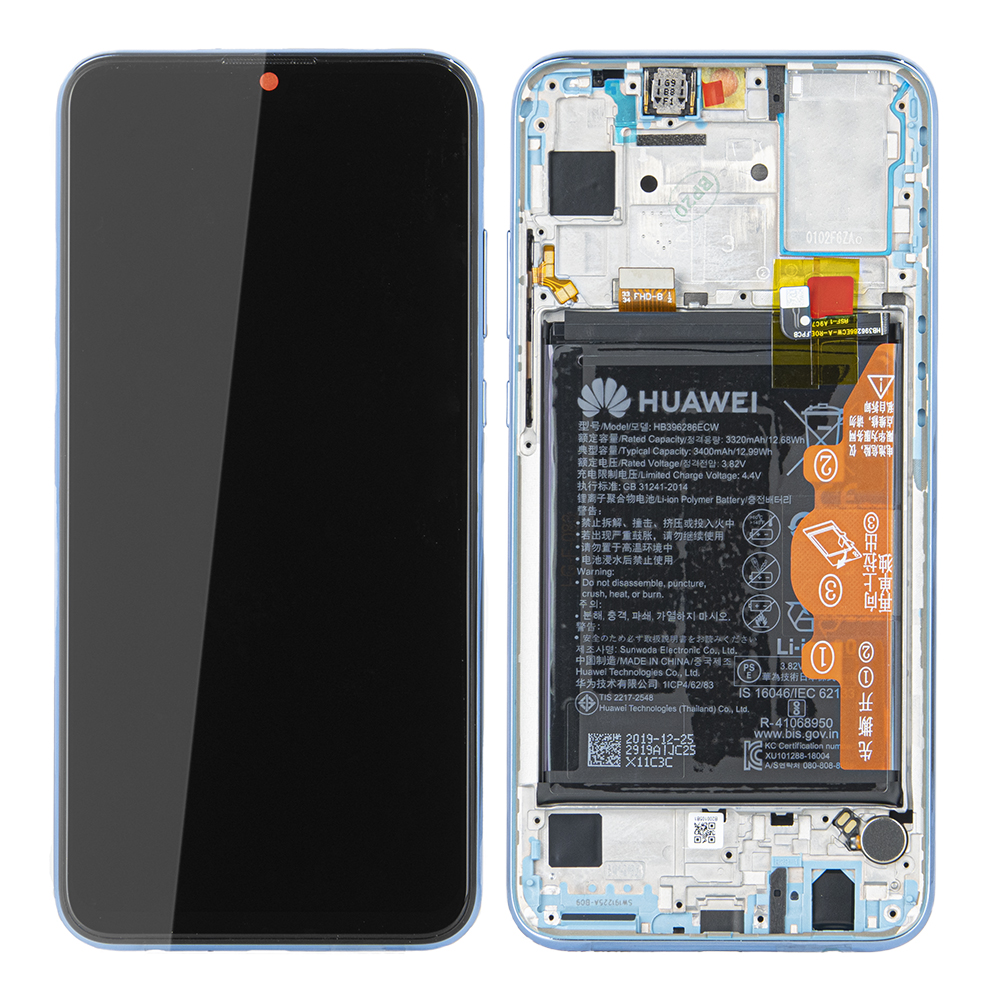 WYŚWIETLACZ LCD DO HUAWEI HONOR 10 LITE Z RAMKĄ I BATERIĄ SKY BLUE 02352HGU ORYGINAŁ SERVICE PACK