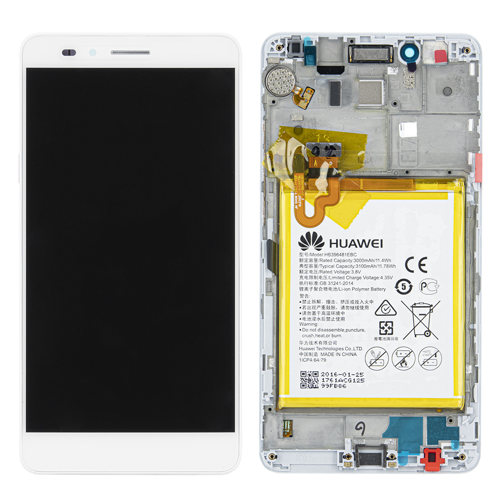 WYŚWIETLACZ LCD DO HUAWEI HONOR 5X KIW-L21 Z RAMKĄ I BATERIĄ BIAŁY 02350PEN ORYGINAŁ SERVICE PACK
