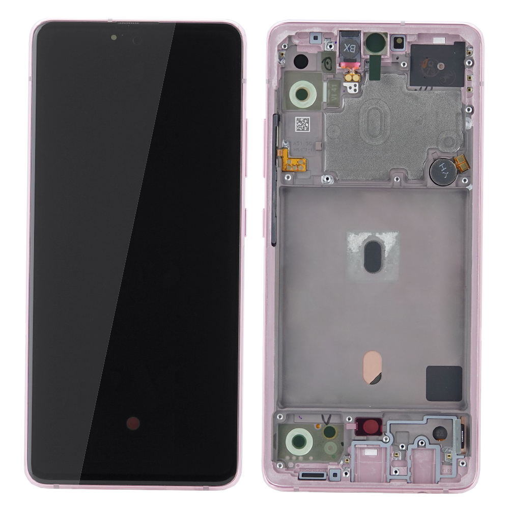 WYŚWIETLACZ LCD DO SAMSUNG A516 GALAXY A51 5G RÓŻ Z RAMKĄ GH82-23124C GH82-23100C GH82-22945C ORYGINAŁ SERVICE PACK