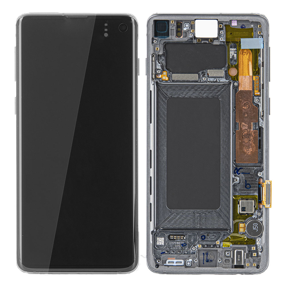 WYŚWIETLACZ LCD DO SAMSUNG G973 GALAXY S10 CZARNY Z RAMKĄ GH82-18850A, GH82-18860A, GH82-18835A, GH82-18839A ORYGINAŁ SERVICE PACK