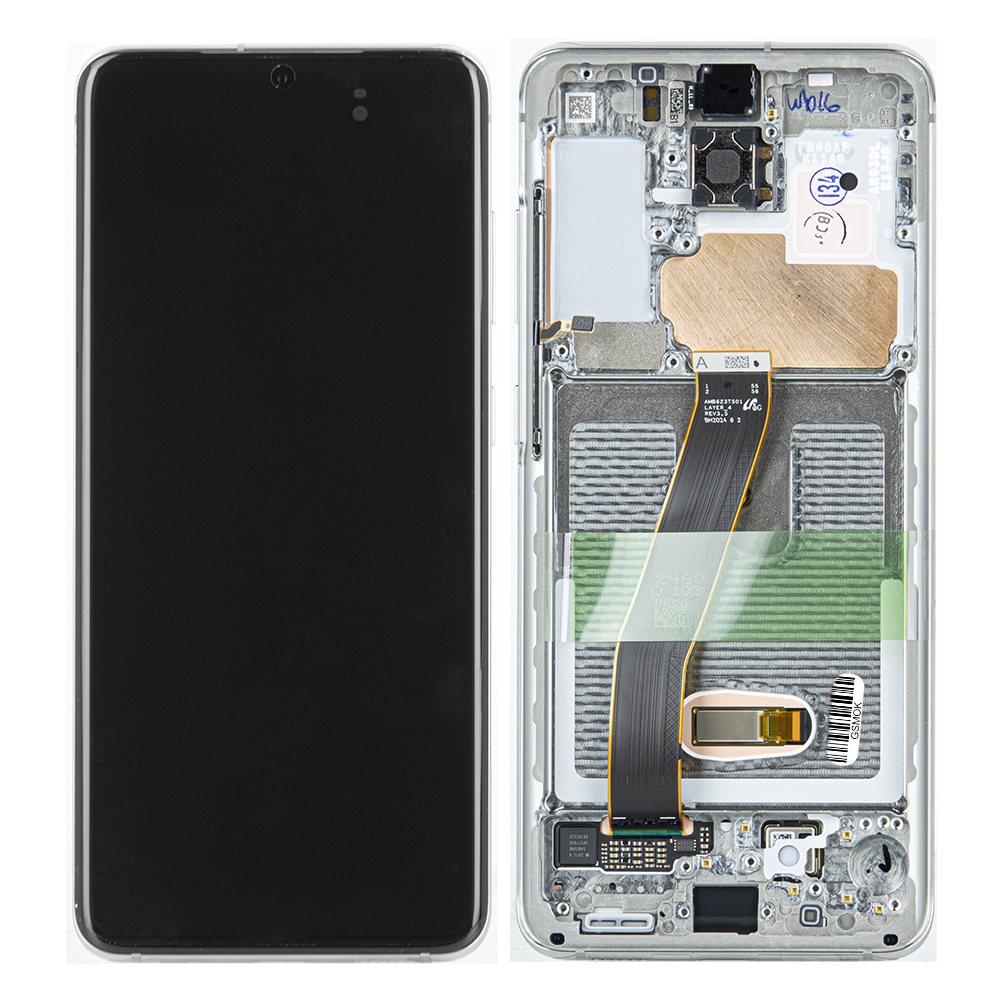 WYŚWIETLACZ LCD DO SAMSUNG G980 GALAXY S20 BIAŁY Z RAMKĄ GH82-22123B GH82-22131B GH82-31432B GH82-31434B GH82-22586B ORYGINAŁ SERVICE PACK