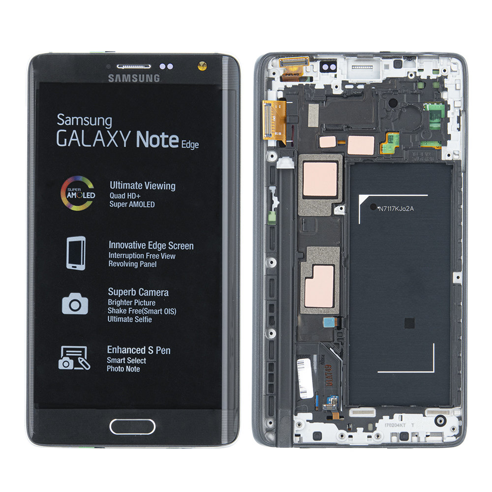 WYŚWIETLACZ LCD + PANEL DOTYKOWY KOMPLET SAMSUNG N915 GALAXY NOTE EDGE Z RAMKĄ CZARNY GH97-16636A ORYGINAŁ SERVICE PACK