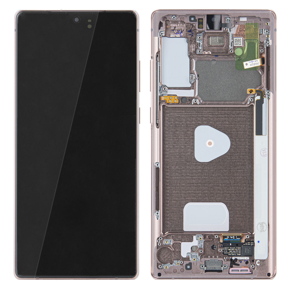 WYŚWIETLACZ LCD DO SAMSUNG N980 N981 GALAXY NOTE 20 BRĄZOWY Z RAMKĄ GH82-23495B GH82-23733B ORYGINAŁ SERVICE PACK