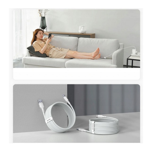Zdjęcie 3 - KABEL USB USB-C 5A 40W 1.5M BASEUS SIMPLE WISDOM TZCATZJ-02 BIAŁY 2 SZTUKI Zdjęcie 3 - KABEL USB USB-C 5A 40W 1.5M BASEUS SIMPLE WISDOM TZCATZJ-02 BIAŁY 2 SZTUKI