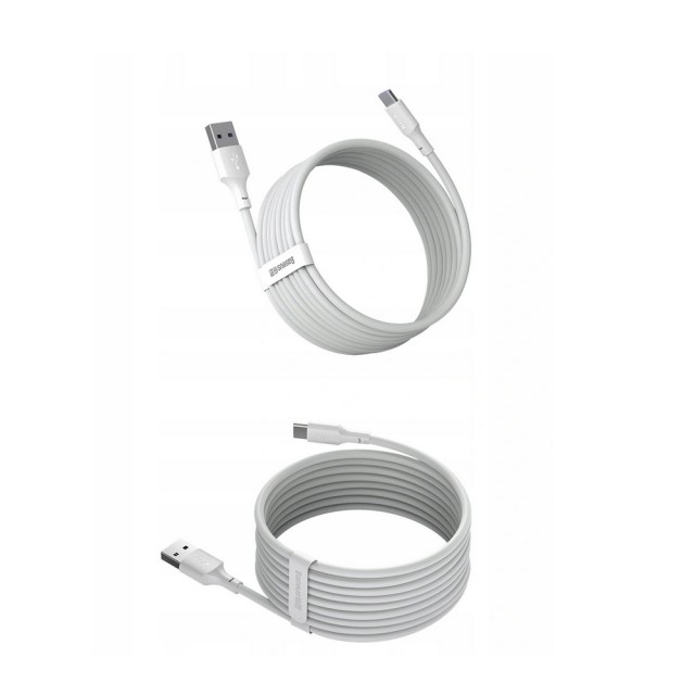 Zdjęcie 9 - KABEL USB USB-C 5A 40W 1.5M BASEUS SIMPLE WISDOM TZCATZJ-02 BIAŁY 2 SZTUKI Zdjęcie 9 - KABEL USB USB-C 5A 40W 1.5M BASEUS SIMPLE WISDOM TZCATZJ-02 BIAŁY 2 SZTUKI