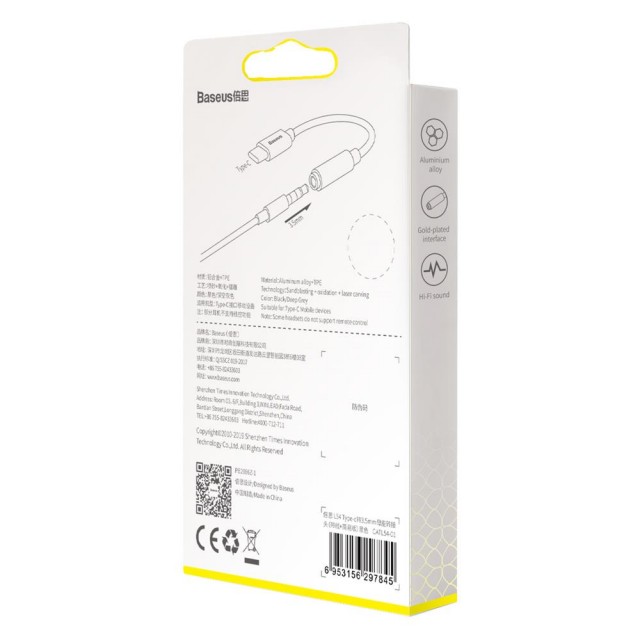 Zdjęcie 2 - ADAPTER AUDIO USB-C DO MINIJACK 3.5MM BASEUS L54 CATL54-01 CZARNY Zdjęcie 2 - ADAPTER AUDIO USB-C DO MINIJACK 3.5MM BASEUS L54 CATL54-01 CZARNY