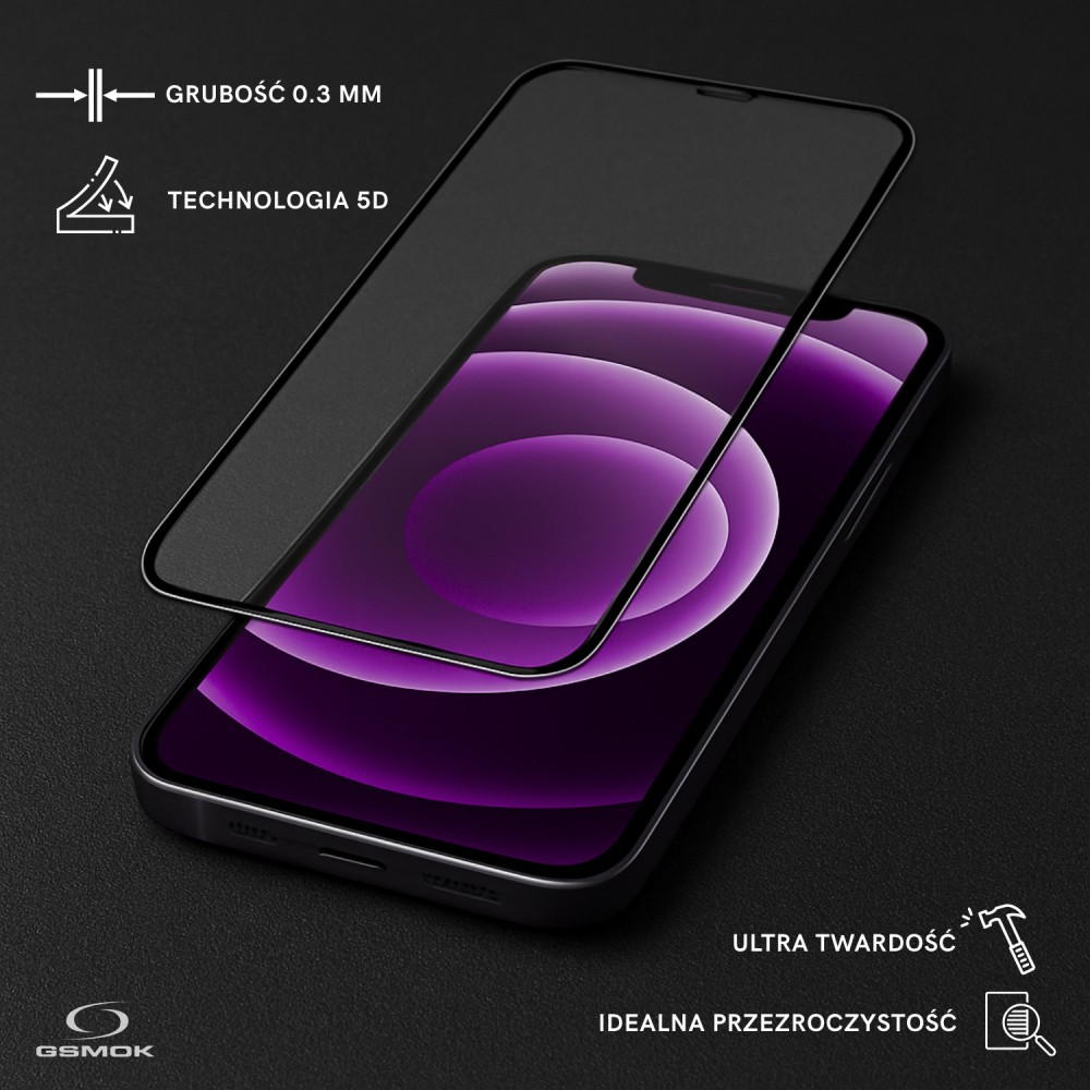 Zdjęcie 2 - IPHONE X / XS / 11 PRO - SZKŁO HARTOWANE ULTRA STRONG 0.3MM 5D CZARNE Zdjęcie 2 - IPHONE X / XS / 11 PRO - SZKŁO HARTOWANE ULTRA STRONG 0.3MM 5D CZARNE