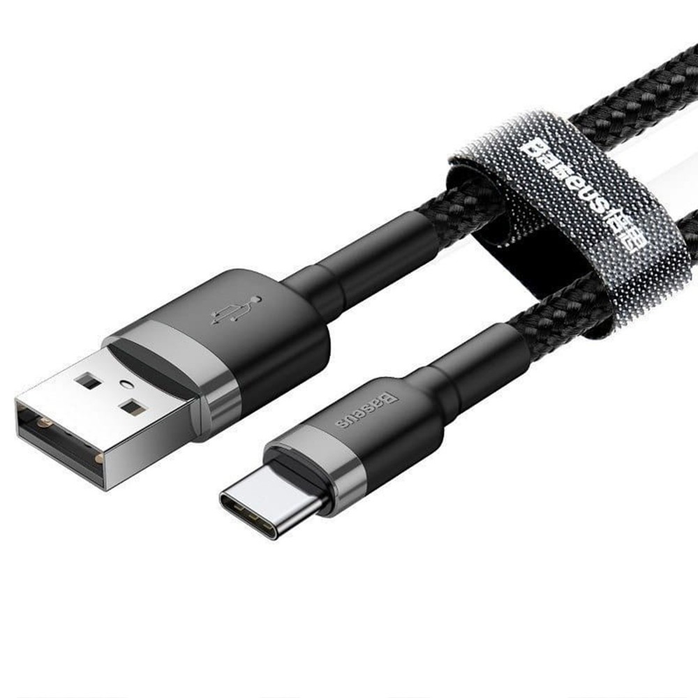 Zdjęcie 5 - KABEL USB DO USB-C 3M 2A BASEUS CAFULE CATKLF-UG1 CZARNO-SZARY Zdjęcie 5 - KABEL USB DO USB-C 3M 2A BASEUS CAFULE CATKLF-UG1 CZARNO-SZARY