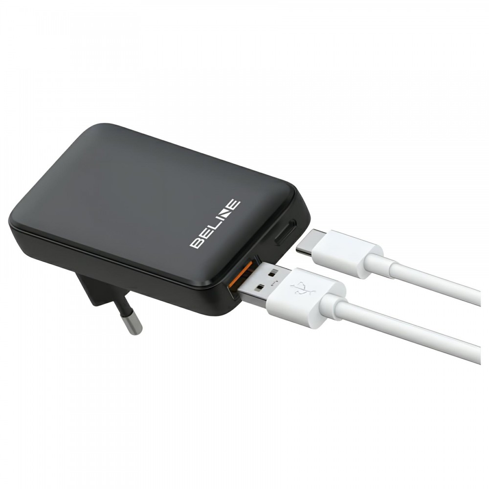 Zdjęcie 3 - ŁADOWARKA SIECIOWA BELINE USB USB-C 65W PD 3.0 QC 3.0 CZARNA Zdjęcie 3 - ŁADOWARKA SIECIOWA BELINE USB USB-C 65W PD 3.0 QC 3.0 CZARNA
