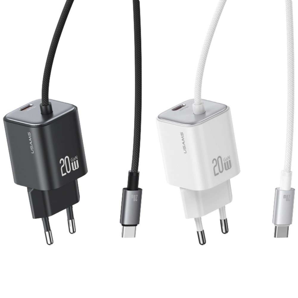 Zdjęcie 2 - ŁADOWARKA SIECIOWA USAMS JC SERIES CC261 2XUSB-C 20W GAN MINI FAST CHARGER BIAŁY Zdjęcie 2 - ŁADOWARKA SIECIOWA USAMS JC SERIES CC261 2XUSB-C 20W GAN MINI FAST CHARGER BIAŁY