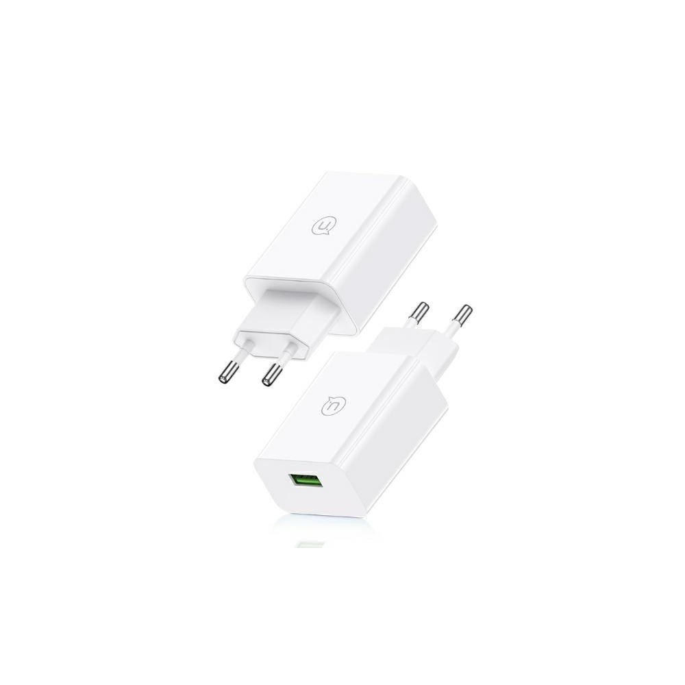Zdjęcie 2 - ŁADOWARKA SIECIOWA USAMS SC SERIES USB + KABEL USB-C 18W FAST CHARGING 1M BIAŁY Zdjęcie 2 - ŁADOWARKA SIECIOWA USAMS SC SERIES USB + KABEL USB-C 18W FAST CHARGING 1M BIAŁY