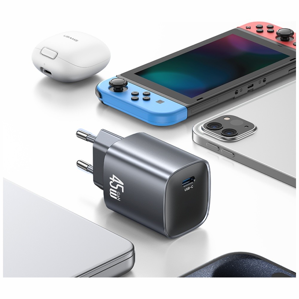 Zdjęcie 4 - ŁADOWARKA SIECIOWA USAMS T66 45W GAN FAST CHARGER TARNISH Zdjęcie 4 - ŁADOWARKA SIECIOWA USAMS T66 45W GAN FAST CHARGER TARNISH